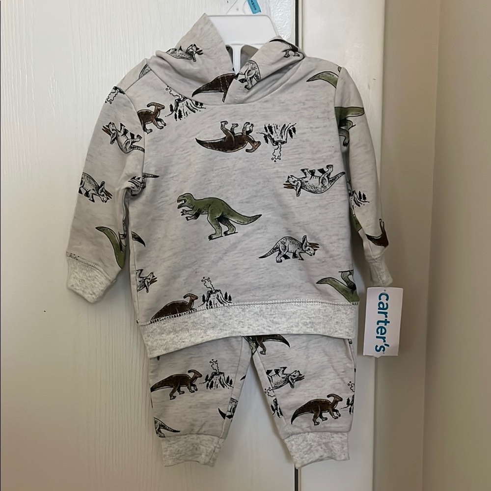 Carter's Gray Dinosaur Hoodie and Pants Set